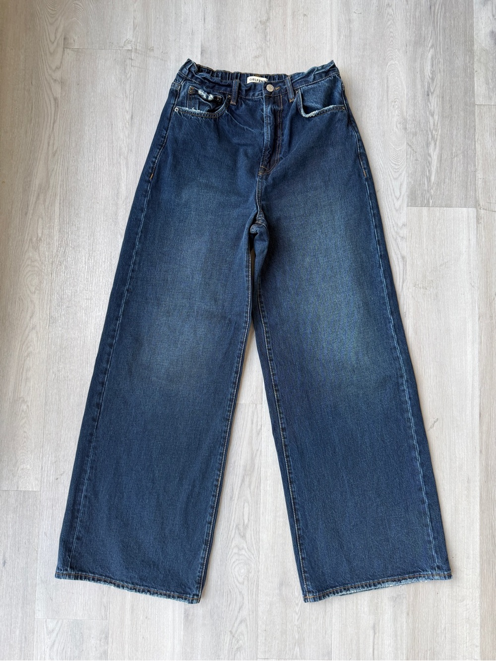 GRLFRND Rowan Oversized Baggy Jeans - Dark Blue